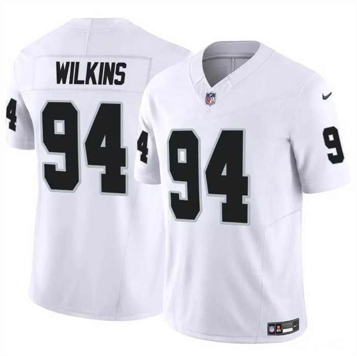 Men & Women & Youth Las Vegas Raiders #94 Christian Wilkins White 2024 F.U.S.E Vapor Football Stitched Jersey->las vegas raiders->NFL Jersey